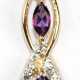 Kette mit Anhänger, Länge ca. 2,9 cm, 925er Silber, vergoldet, Amethyste und ein kleiner Diamant, Kettenlänge ca. 46 cm - photo 1 Kette mit Anhänger, Länge ca. 2,9 cm, 925er Silber, vergoldet, Amethyste und ein kleiner Diamant, Kettenlänge ca. 46 cm - photo 1