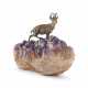 AMETHYST AND BRONZE IBEX PAPERWEIGHT - фото 1
