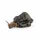 MAUBOUSSIN HEMATITE AND BRONZE SNAIL PAPERWEIGHT - фото 1