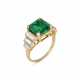 VAN CLEEF & ARPELS EMERALD AND DIAMOND RING - photo 1
