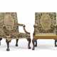 A PAIR OF GEORGE II MAHOGANY, NEEDLEWORK, AND TAPESTRY LIBRARY ARMCHAIRS - фото 1