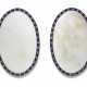 A PAIR OF IRISH COBALT-BLUE AND CLEAR GLASS OVAL MIRRORS - Foto 1
