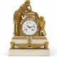A LOUIS XVI ORMOLU AND WHITE MARBLE MANTEL CLOCK - photo 1