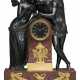 A RESTAURATION ORMOLU, PATINATED BRONZE AND ROUGE GRIOTTE MARBLE MANTEL CLOCK - фото 1 A RESTAURATION ORMOLU, PATINATED BRONZE AND ROUGE GRIOTTE MARBLE MANTEL CLOCK - фото 1