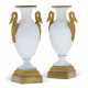 A PAIR OF CHARLES X ORMOLU-MOUNTED OPALINE GLASS VASES - фото 1