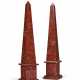 A PAIR OF LARGE RED MARBLE OBELISKS - photo 1