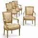A SET OF FIVE LOUIS XVI GILT WALNUT FAUTEUILS - photo 1