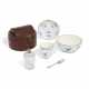 A LEATHER-CASED SEVRES PORCELAIN SMALL TRAVELLING-SET - фото 1