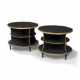 A PAIR OF EBONISED AND PARCEL-GILT CIRCULAR LOW BOOKCASES - photo 1