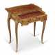A LOUIS XV ORMOLU-MOUNTED TULIPWOOD, ROSEWOOD, HAREWOOD, SYCAMORE, AND FRUITWOOD PARQUETRY OCCASIONAL TABLE - photo 1