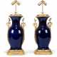 A PAIR OF FRENCH ORMOLU-MOUNTED SEVRES-STYLE PORCELAIN VASES, MOUNTED AS LAMPS - фото 1