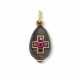 A JEWELLED AND GOLD-MOUNTED GUNMETAL EGG PENDANT - Foto 1 A JEWELLED AND GOLD-MOUNTED GUNMETAL EGG PENDANT - Foto 1