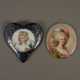 Zwei Miniaturportraits - 1x ovale Porzellanplakett… - фото 1 Zwei Miniaturportraits - 1x ovale Porzellanplakett… - фото 1