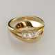 18K-Diamantring - Gelbgold 750/000 (18K), länglich… - photo 1 18K-Diamantring - Gelbgold 750/000 (18K), länglich… - photo 1