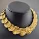 Vintage-Blattcollier - 1980er Jahre, Metall vergol… - фото 1