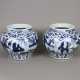 Ein Paar blau-weiße Cachepots im Kangxi-Stil - Chi… - фото 1 Ein Paar blau-weiße Cachepots im Kangxi-Stil - Chi… - фото 1