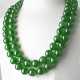 TWO JADEITE BEAD AND DIAMOND NECKLACES - photo 1