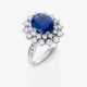 An entourage ring with sapphire and brilliant-cut diamonds - фото 1 An entourage ring with sapphire and brilliant-cut diamonds - фото 1