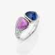 A ring with pink and blue sapphire and diamonds - фото 1 A ring with pink and blue sapphire and diamonds - фото 1