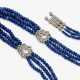A three-strand Collier-de-chien made of sapphire rondelles with brilliant-cut diamonds - photo 1 A three-strand Collier-de-chien made of sapphire rondelles with brilliant-cut diamonds - photo 1