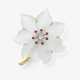 A floral brooch with agate, brilliant-cut diamond, and rubies - photo 1