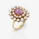 A ring with pink sapphire and brilliant-cut diamonds - фото 1
