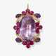 Anhänger/Brosche mit Amethysten, weißen und pinken Saphiren - Foto 1 Anhänger/Brosche mit Amethysten, weißen und pinken Saphiren - Foto 1
