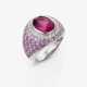 A ring with pink tourmaline, pink sapphires, and brilliant-cut diamonds - фото 1