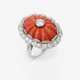 A striking historical cocktail ring adorned with a Midway coral and diamonds - фото 1