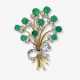 A flower bouquet brooch with emeralds and diamonds - photo 1 A flower bouquet brooch with emeralds and diamonds - photo 1