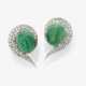 Earrings with emerald cabochons and diamonds - фото 1