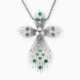 A magnificent vintage cross pendant necklace set with emeralds and brilliant-cut diamonds - photo 1 A magnificent vintage cross pendant necklace set with emeralds and brilliant-cut diamonds - photo 1