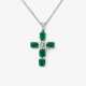 A cross pendant with diamonds and emeralds - фото 1
