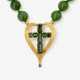 A vintage necklace with nephrite beads and a striking cross pendant, adorned with green tourmalines - фото 1 A vintage necklace with nephrite beads and a striking cross pendant, adorned with green tourmalines - фото 1