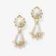 Convertible vintage drop earrings set with Mabé cultured pearls and brilliant-cut diamonds - фото 1 Convertible vintage drop earrings set with Mabé cultured pearls and brilliant-cut diamonds - фото 1