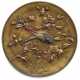 Teller aus Bronze mit Dekor eines Fasans im Geäst eines blühenden Hibiskus - photo 1