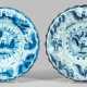 Zwei Frankfurter Fächerplatten mit Chinoiserien - photo 1 Zwei Frankfurter Fächerplatten mit Chinoiserien - photo 1