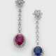 Paar elegante Saphir-Rubin-Ohrgehänge - photo 1 Paar elegante Saphir-Rubin-Ohrgehänge - photo 1