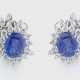 Paar prachtvolle Juwelen-Ohrclips mit Saphiren und Diamanten - photo 1 Paar prachtvolle Juwelen-Ohrclips mit Saphiren und Diamanten - photo 1