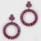 Paar dekorative Rubin-Diamant-Ohrgehänge - фото 1