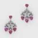 Paar Rubin-Diamant-Chandeliers - фото 1