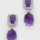 Paar charmante Amethyst-Brillant-Ohrringe - Foto 1