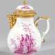 Kaffeekanne mit Watteauszenen in Purpur-Camaieumalerei - photo 1