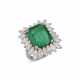 EMERALD AND DIAMOND RING - photo 1