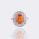 Spessartin Granat Ring mit Brillant-Besatz. - photo 1 Spessartin Granat Ring mit Brillant-Besatz. - photo 1
