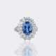 Hochfeiner natürlicher Saphir Ring mit Diamant-Besatz. - photo 1
