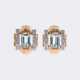 Paar Vintage Aquamarin Ohrclips mit Diamant-Besatz. - фото 1