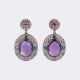 Paar Amethyst Diamant Ohrhänger mit Saphiren. - фото 1
