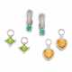 Devon. White-Gold-Creoles-with-two-Pairs-of-Gemstone-Pendants - photo 1