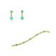 Chyroprase-Mixed Lot: 1 Bracelet-and-1 Pair of Ear Studs - photo 1